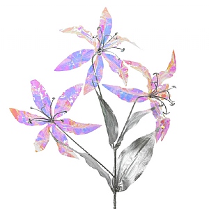 Decoris Iridescent Transparent Lily Flower (70cm)