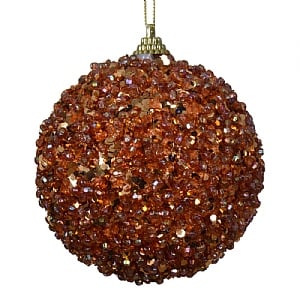 Decoris Brown Glittery Bead Bauble (10cm)