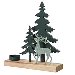 Decoris Iron Tree Deer Tealight Holder