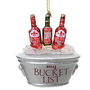 Decoris Bucket List Glass Decoration (11cm)