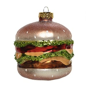 Decoris Burger Glass Decoration (10cm)