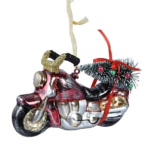 Decoris Motorbike Glass Decoration (7cm)