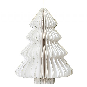 Decoris White Paper Tree Decoration (15cm)