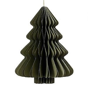 Decoris Dark Green Paper Tree Decoration (15cm)