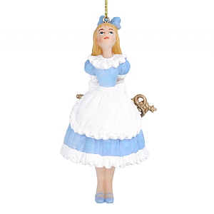 Gisela Graham Resin Blue & White Alice Key Decoration