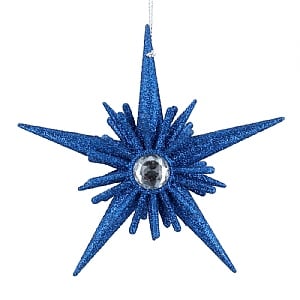 Gisela Graham Blue Sparkle Diamante 5-Point Star Acrylic Decoration (11cm)