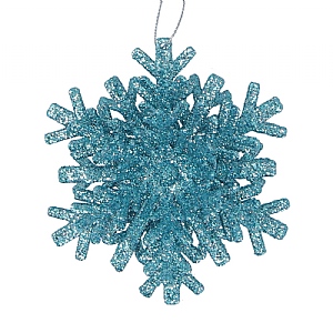 Gisela Graham Turquoise Sparkling Layered Snowflake Acrylic Decoration (10cm)