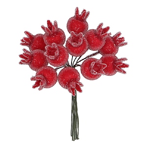 Gisela Graham Frosted Red Rosehip Bunch (12cm)