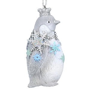 Gisela Graham White and Blue Baby Penguin Resin Decoration (7cm)