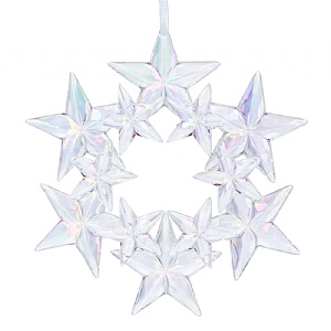 Gisela Graham Rainbow Star Wreath Acrylic Decoration (12cm)