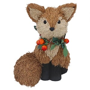 Gisela Graham Bristle Fox with Berry Garland Ornament