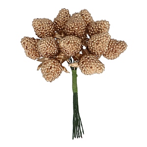 Gisela Graham Gold Raspberry Bunch (11cm)