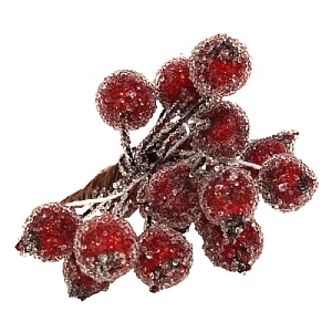 Gisela Graham Frosted Red Holly Berry Bunch (7cm)