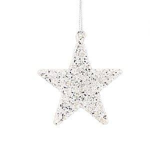 Champagne Glittery Glass Hanging Star (8cm)