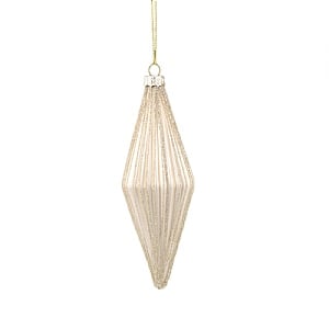 Gold Glittery Glass Drop Bauble (13cm)