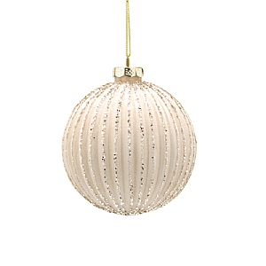 Gold Glittery Glass Bauble (10cm)