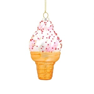 Glass Ice Cream Cone Hanging Decoration (11cm)