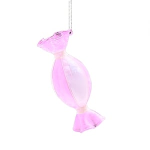 Frosted Pink Glass Sweet Hanging Decoration (13cm)