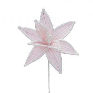 Pink & White Poinsettia Stem (40cm)