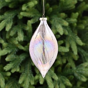 Pink Shimmer Glass Drop Bauble (16cm)