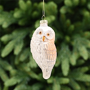 Silver Glass Owl Gold Wings (13cm)