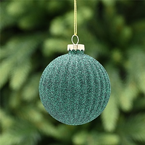 Green Glitter Glass Bauble (8cm)