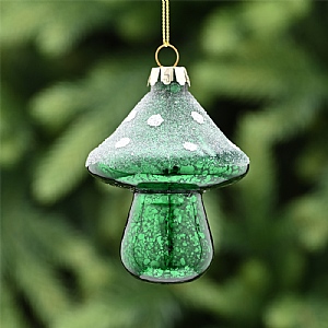 Green Hanging Glass Mushroom (9cm)