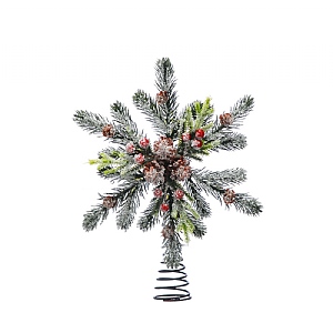 Green Foliage Berry Tree Topper (33cm)