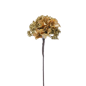 Gold Glittery Hydrangea Stem (40cm)