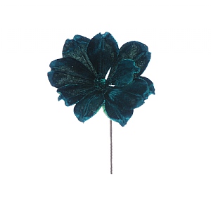 Green Velvet Poinsettia Pick (28cm)