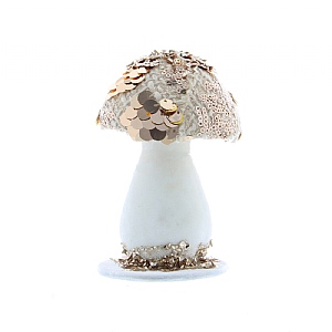 White Gold Glittery Toadstool (12cm)