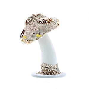 White Gold Glittery Toadstool (15cm)