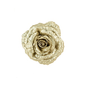 Floralsilk Sparkly Rose with Clip (16cm)