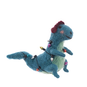 Floralsilk Hanging Felt Blue Dinosaur Figure (10cm)