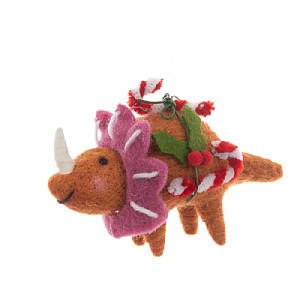 Floralsilk Hanging Orange Felt Dinosaur Figure (13cm)