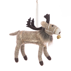 Floralsilk Felt Reindeer With Bell (11cm)