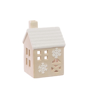 Floralsilk Ceramic Snowflake House (11cm)