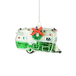 Floralsilk Glass Christmas Caravan (7cm)