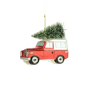 Floralsilk Glass Land Rover With Tree (12cm)