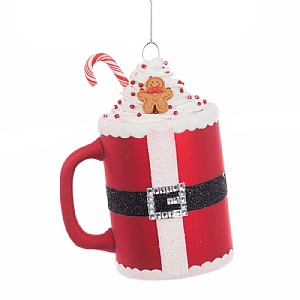 Floralsilk Glass Santa Hot Choc Mug (12cm)