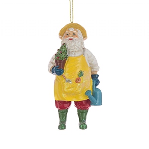 Floralsilk Resin Gardening Santa (11cm)