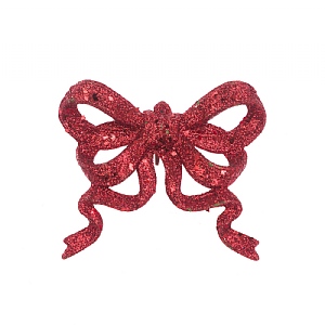 Floralsilk Glittered Bow Clip (11cm)