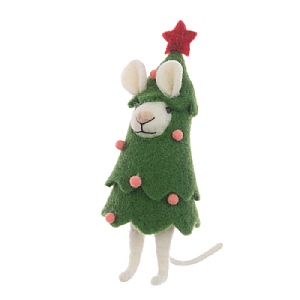 Floralsilk Felt Mouse In Tree (15cm)