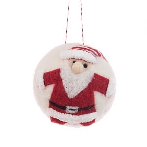 Floralsilk Felt Santa Bauble (8cm)