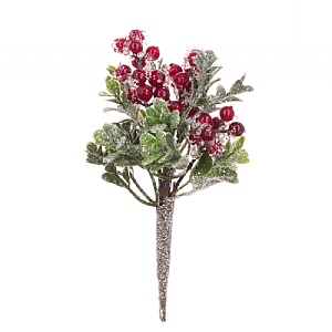 Floralsilk Iced Berry Boxwood Pick (20cm)