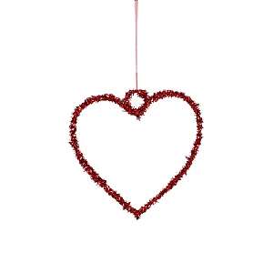 Hanging Heart Decoration - Red (15cm)