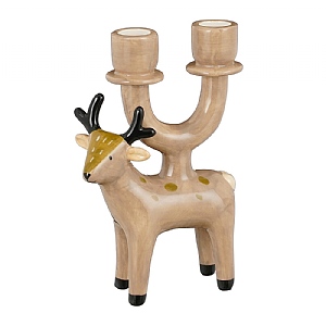 Deer Candleholder - Taupe (14cm x 5cm x 20cm)