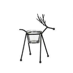 Deer Candleholder Black (18cm)