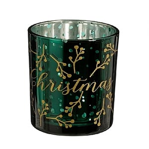 Green Xmas Tealight Holder (8cm)