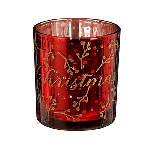 Red Xmas Tealight Holder (8cm)